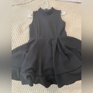 Black mock neck dress. Simple elegant little black dress.